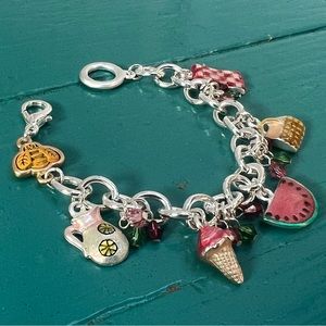 🌻  AJMC Charmed summer theme charm bracelet "Picnic Time" vintage y2k